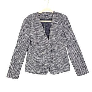 BROOKS BROTHERS Blue Knit Blazer Jacket Career Office Professional SIZE 10